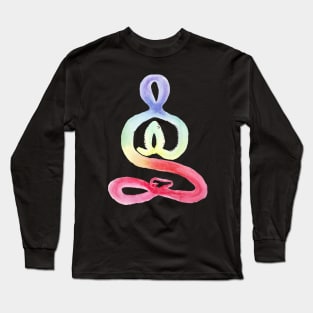 Abstract Rainbow Buddha Meditation Long Sleeve T-Shirt